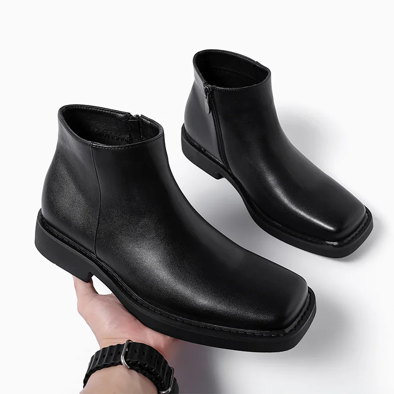 Men'S Shoes Qn - Czarne Nowe Modne Męskie Skórzane Buty