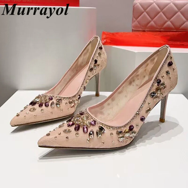 Dress Shoe Pointed - Czółenka z ozdobami z cyrkonii, sandały
