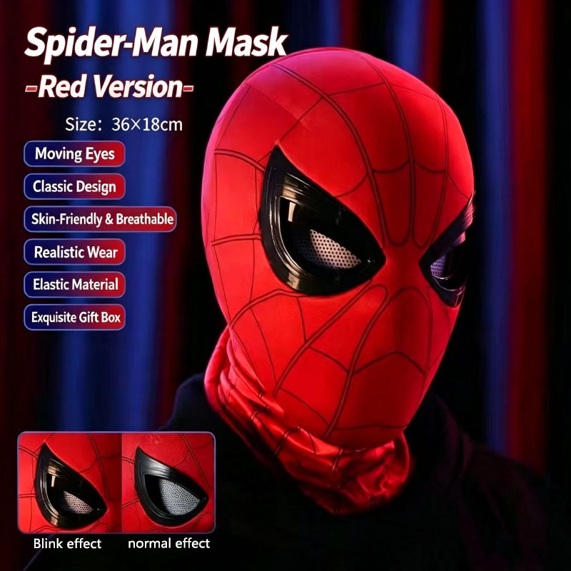 Men Shoes Models - Hełm Spider-Mana z ruchomymi oczami, fajny