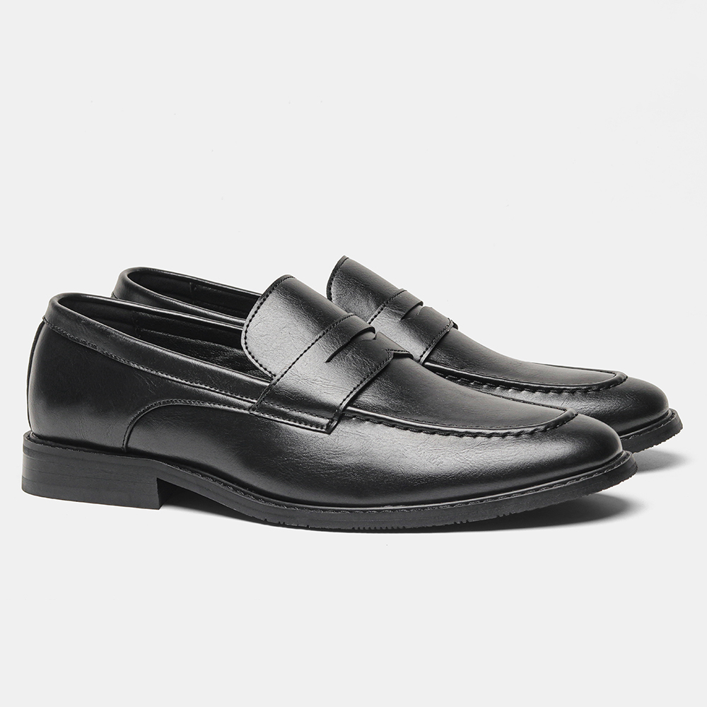 Męskie czarne mokasyny penny,  – Men'S Shoes Qn recenzja i cena
