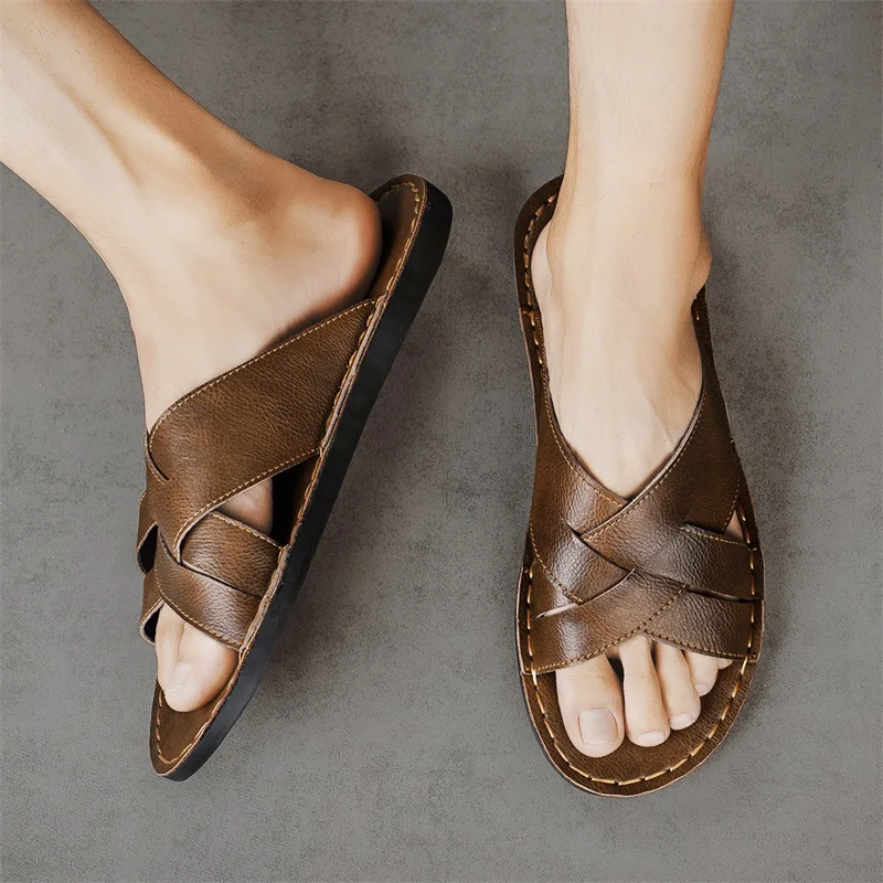 Męskie sandały z prawdziwej sk – Men'S Shoes Qn recenzja i cena