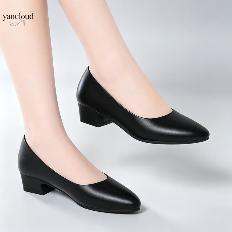 Eleganckie damskie czarne czół – Dress Shoe Pointed recenzja i cena